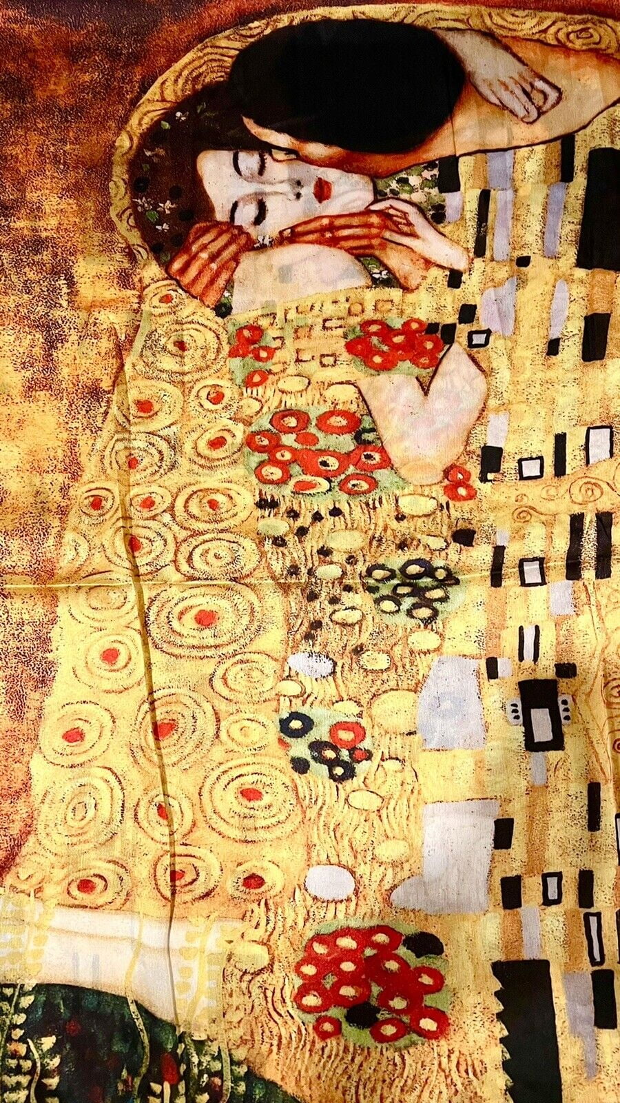 The Art Klimt Gustav Shawl Silk Scarf Valentine Soft New Wrap High Quality Kiss