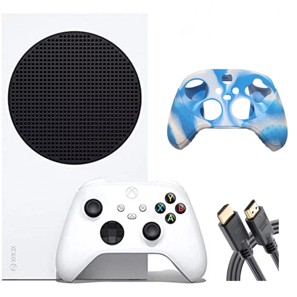 Xbox Silicone Controller, more Xbox All-Digital Resolution, Up Skin 512 Console 1440p to Wi-Fi, with GB Wireless Series S (Disc-Free Cover 120FPS, and Microsoft One Controller Gaming), White