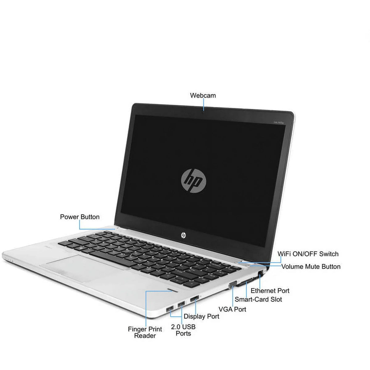 4GB 10 Solid 14" (Refurbished) HP Pro Core Silver 9470M and Folio 128GB Processor, i5-3437U Intel Laptop Memory, Restored with Windows PC State Drive