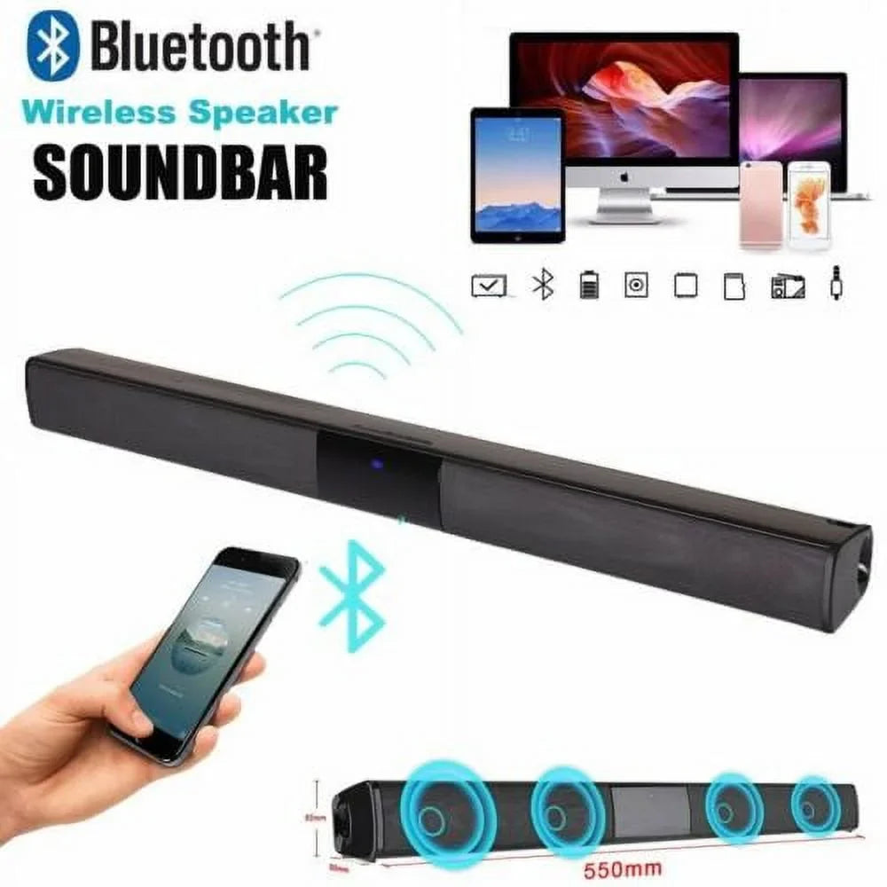 Sound Home Bluetooth TV for Home+Remote Super Stereo Surround Bar Speaker Theater Wireless 3D Sound Bass SHANNA
