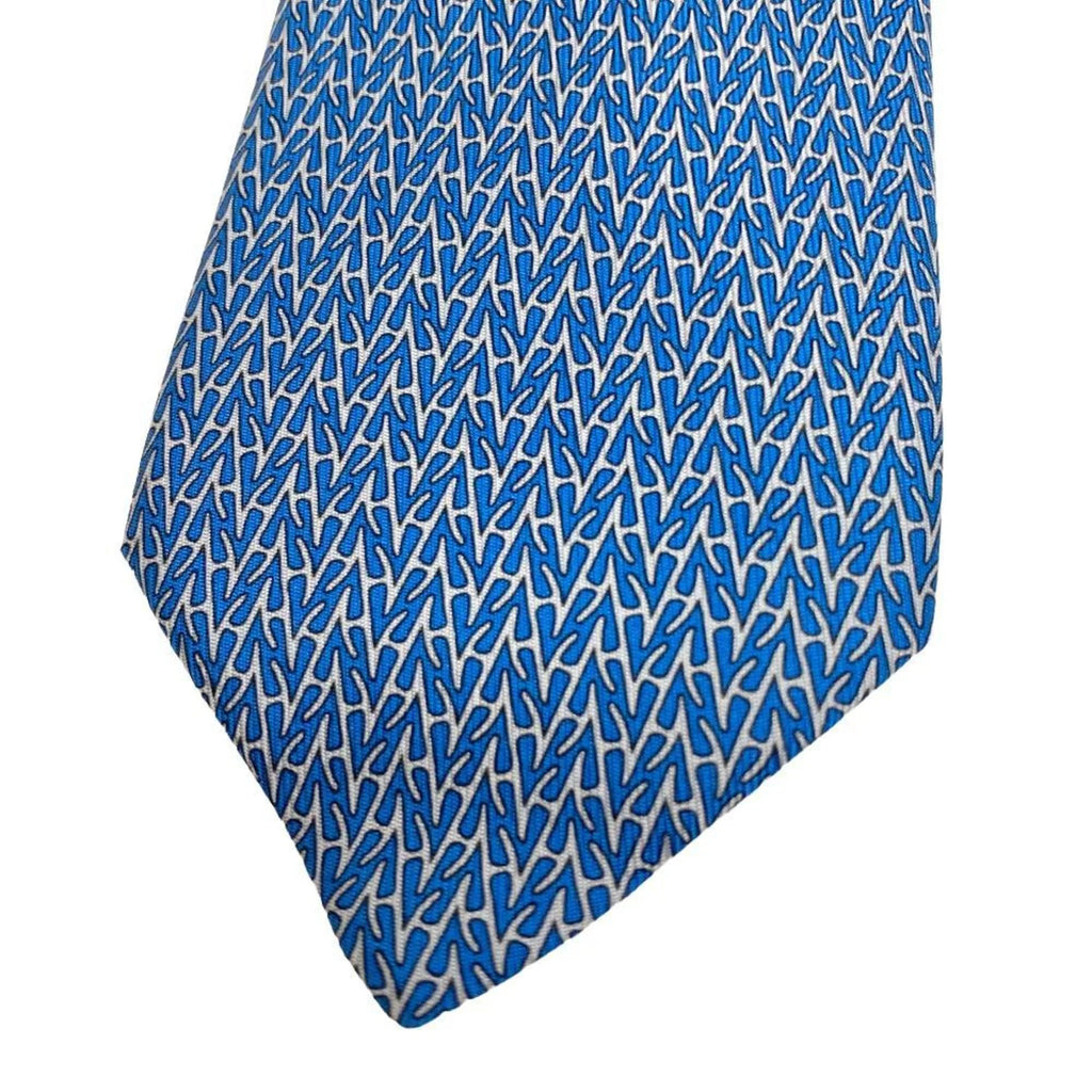 necktie, H-roll New) blue, (Like Pre-Owned HERMES Z0006122 men's