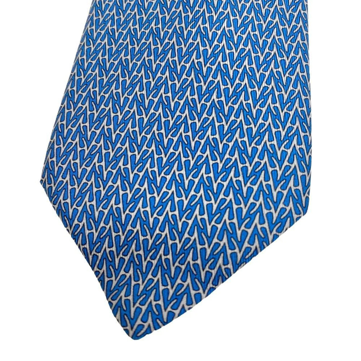 necktie, H-roll New) blue, (Like Pre-Owned HERMES Z0006122 men's