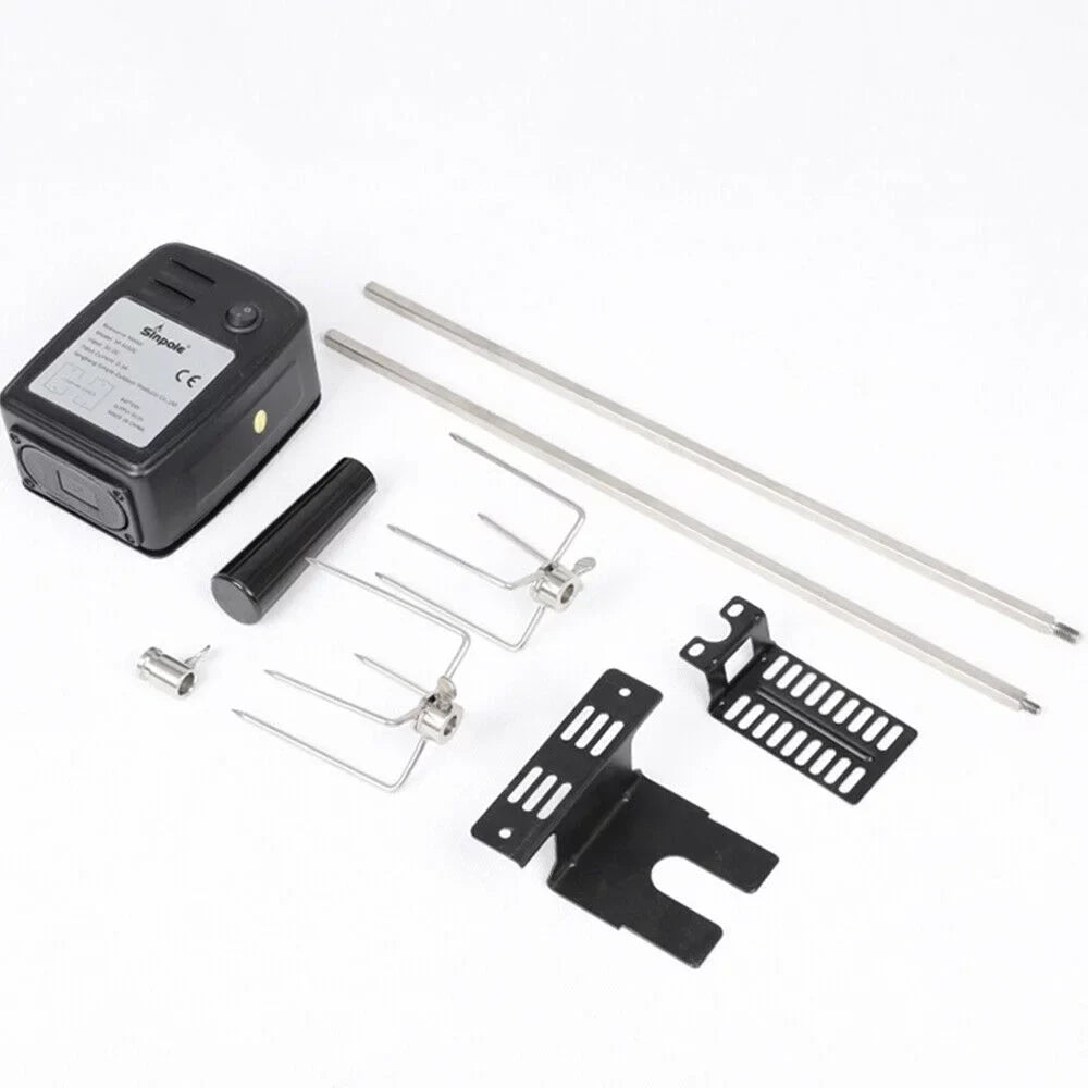 Grill Roaster Spit BBQ Barbecue Steel Motor Rotisserie Outdoor Rod Kit Stainless Electric