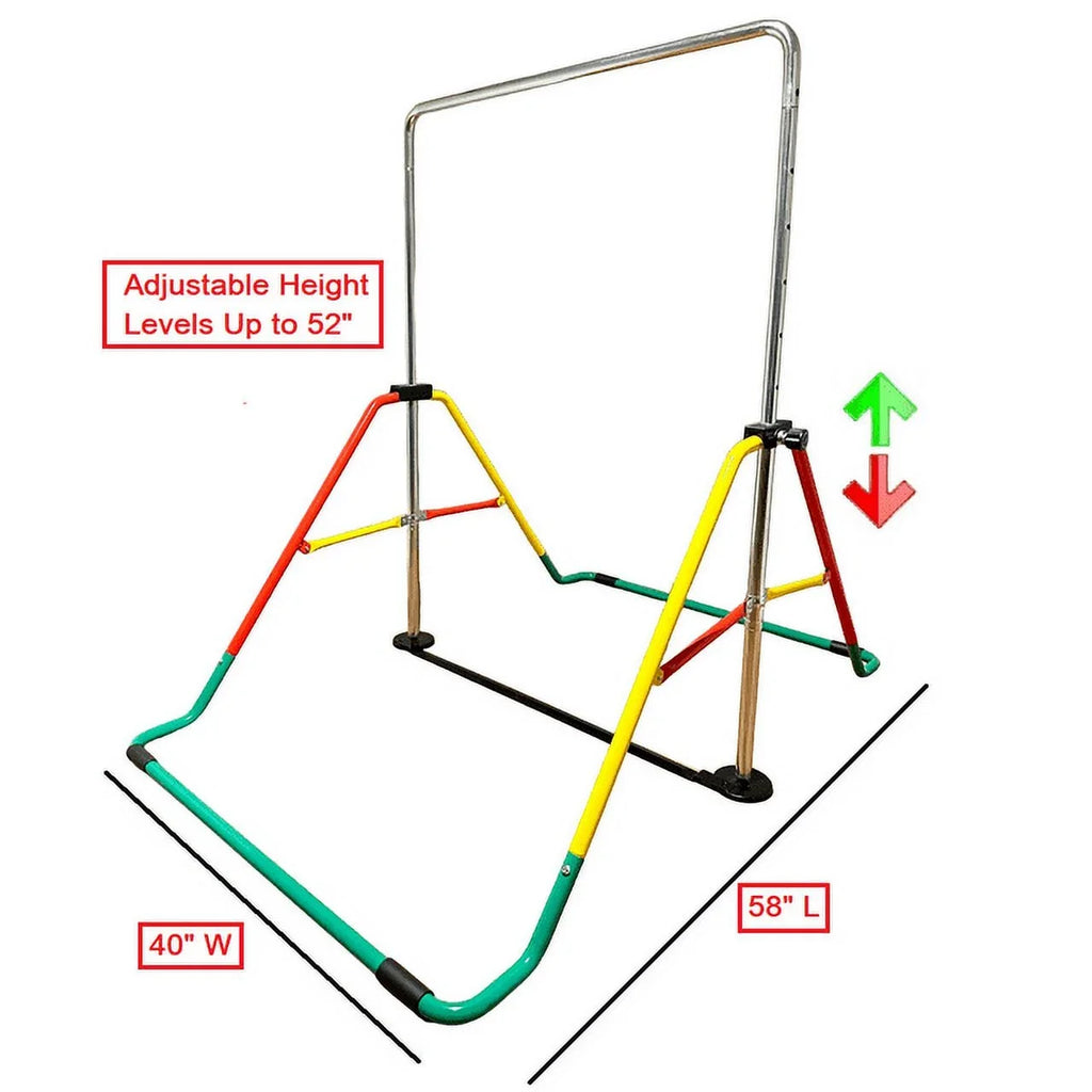 Home for Kids' Monkey Folding Playground Equipment - - Boys/Girls Horizontal Bar Expandable - Gymnastics Kip Training for Height-Adjustable Bar Bar (Red/Yellow) Bar Gymnasts Junior