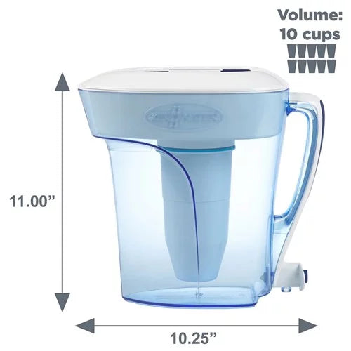 Zero white Ready Liquid Cup Pitcher, Pour ZeroLiquid Filtration 10 100,