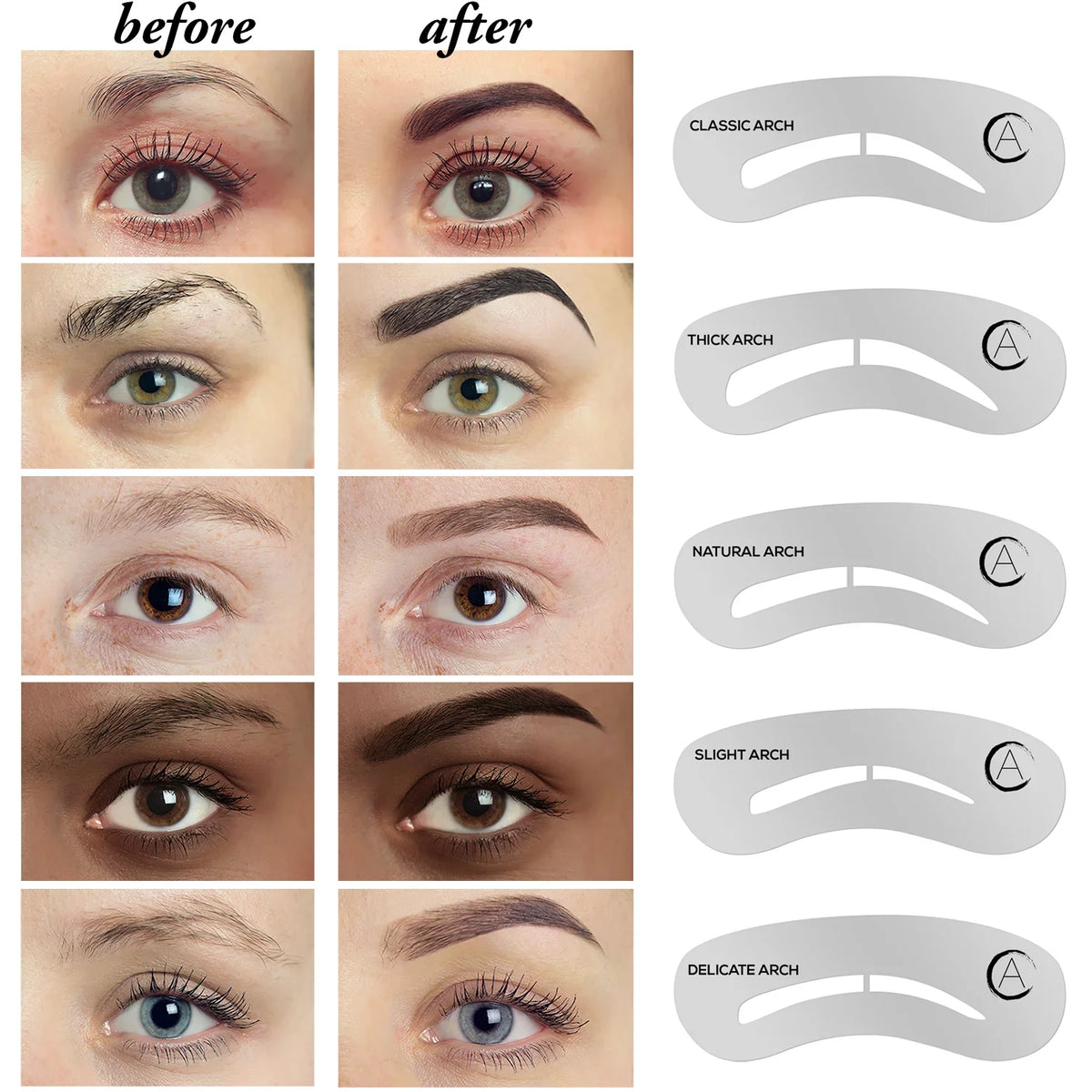 Palette Instructions 16-Piece 5 Eyebrow Tweezers, Duo, Eyebrow Kit Stencils, - Highlighter, Contour & Aesthetica Brow Brow Makeup Concealer Eyebrow 6 Wax, Spoolie/Brush Powders, -
