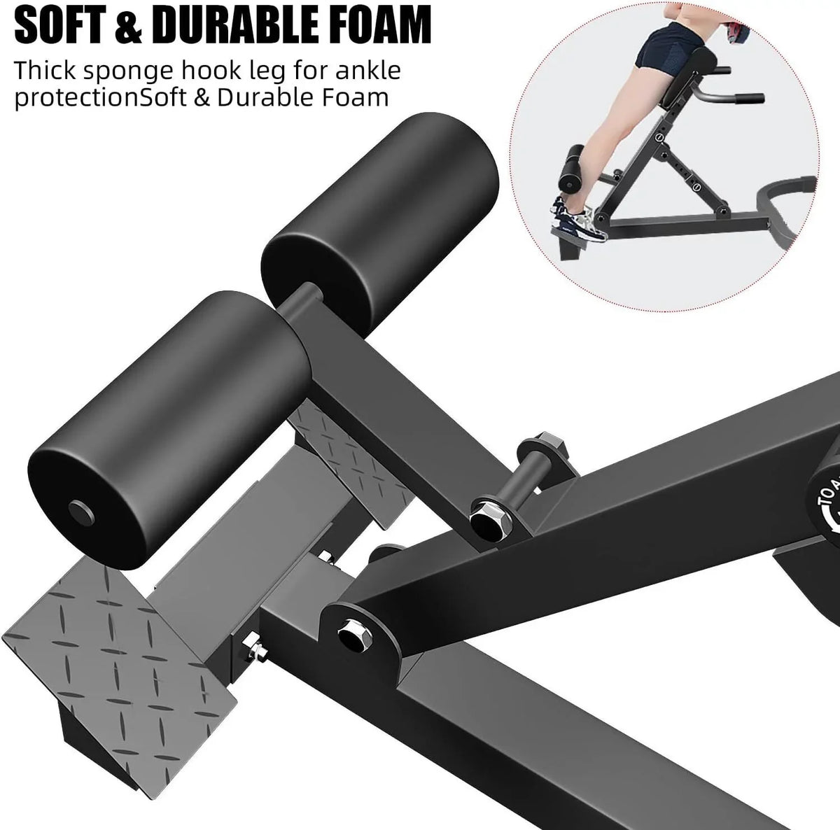 Tilt Hyperextension Angle Extension Back Position Machine, 150kg/330lbs Angle Chair W/ Height Adjust Roman Bench 5