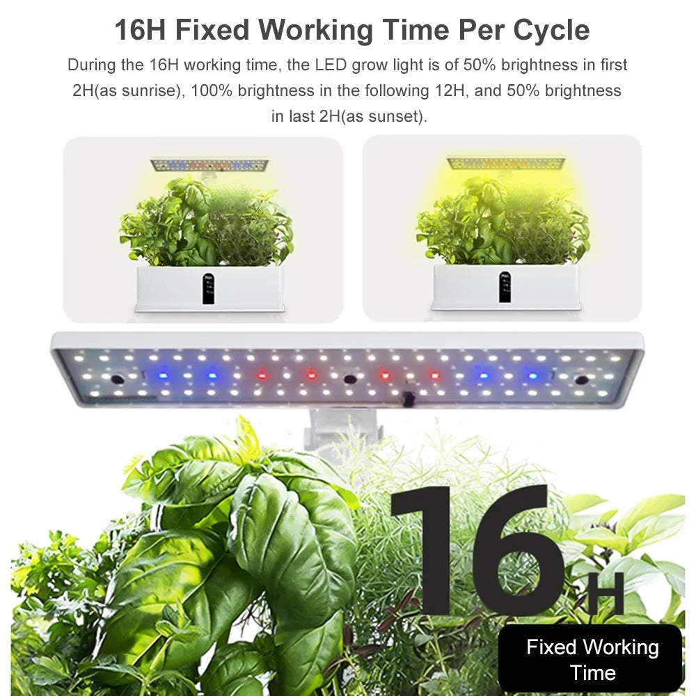 Pods Smart Smart Garden 15W Height Lights Grow Leyfeng 9 Kitchen Timing System Home Herb Adjustable Automatic 2L Tank Growing Indoor Kit Liquid Liquid Hydroponics LED Office with for Pump