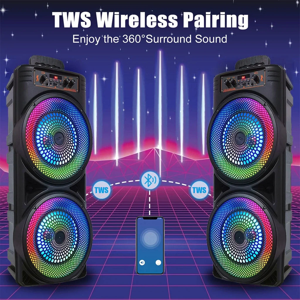 Sound Speaker Portable Speaker Heavy Subwoofer Bass 8-inch TIANLAIMEI Party Loud Mic Party Dual & -FM/AUX/MP3/USB System 6000W Bluetooth