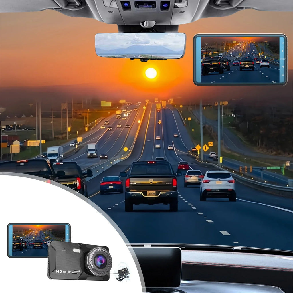 Sale!!! and Loop Infrared Dual Car Dash Camera Monitor Dashcam, 2 Two IR Cam Inside1080P Night Rear G-Sensor Camera Front Parking Way for Cars Recording Dash Vision, Hot Vision Night with Channel