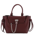 Small Kors Belted Merlot Michael Leather Satchel Hamilton Legacy