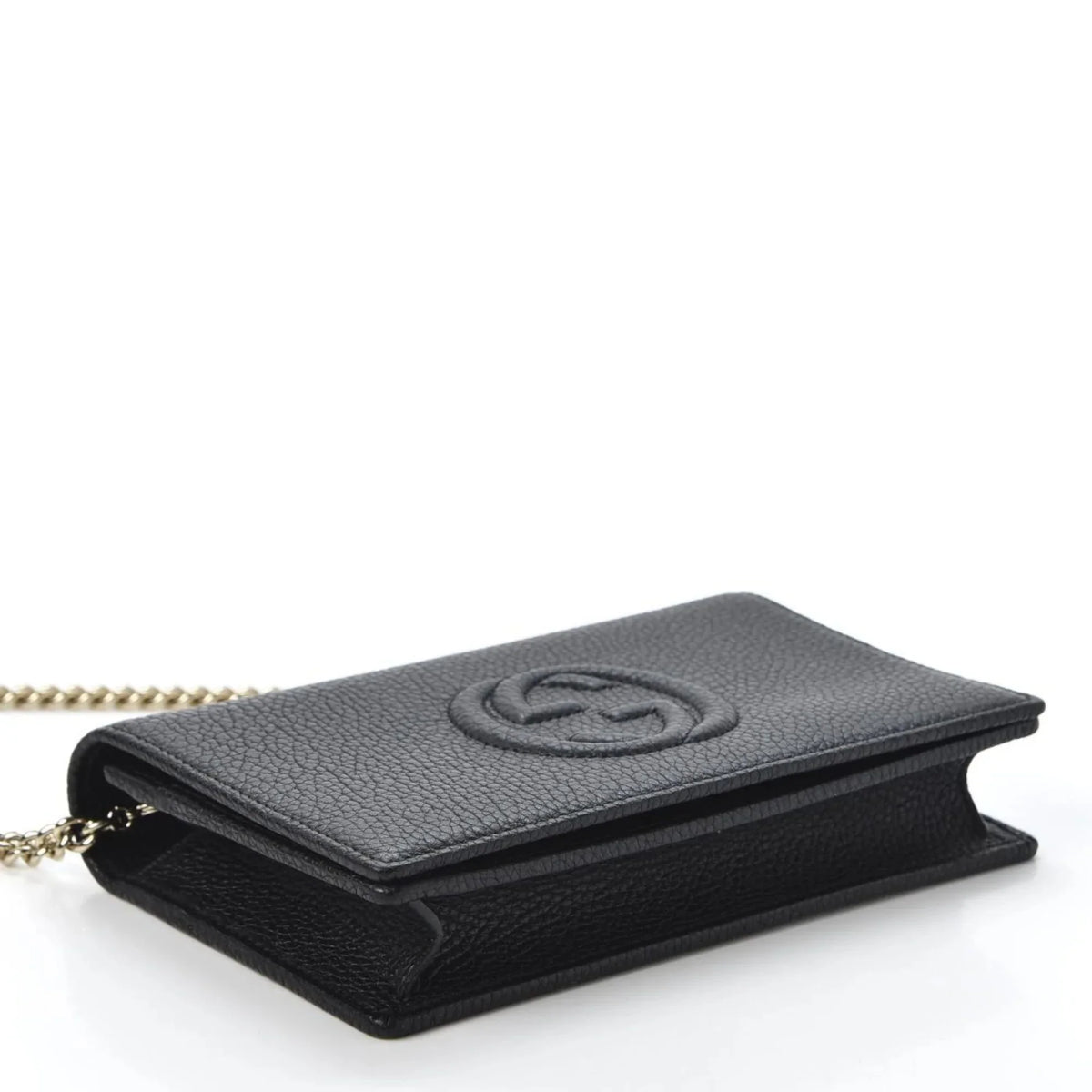 Black Chain Gucci Leather Soho Wallet Body Cross Bag on