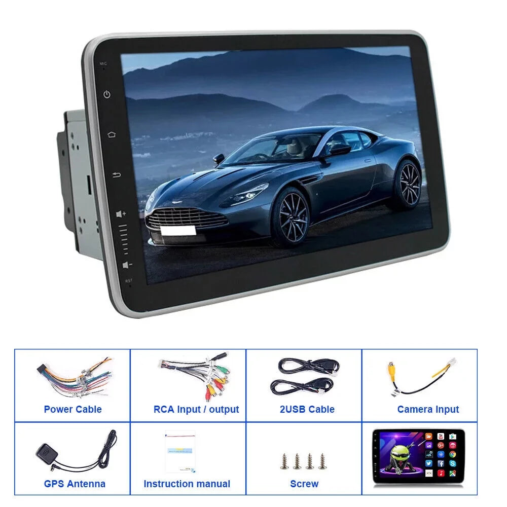 GPS Dual Android Screen Wifi 9.1 Din On-Board Navigation Touch Player Jahy2Tech Inch 10