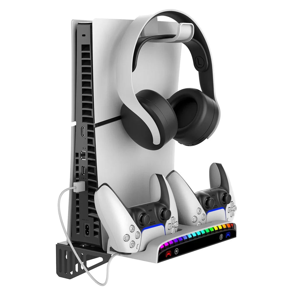 White Console Charging PlayStation Dock-Black Slim for Wall Multi-Functional Bracket with Mount Controller