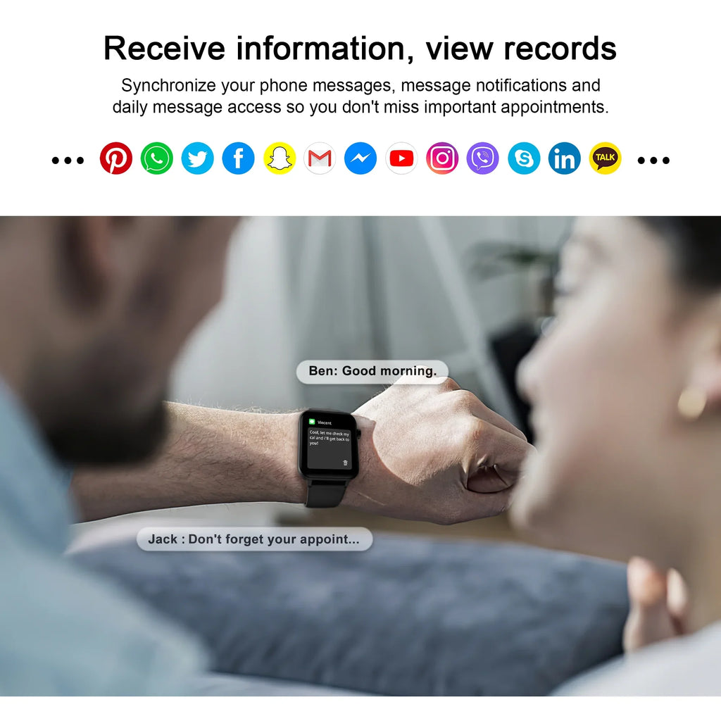 Modes 100+ iOS, for Fitness Sports Women with Smart Assistant, Android for Liquidproof, Call/Voice 1.83" and Watch Black Bluetooth Watch
