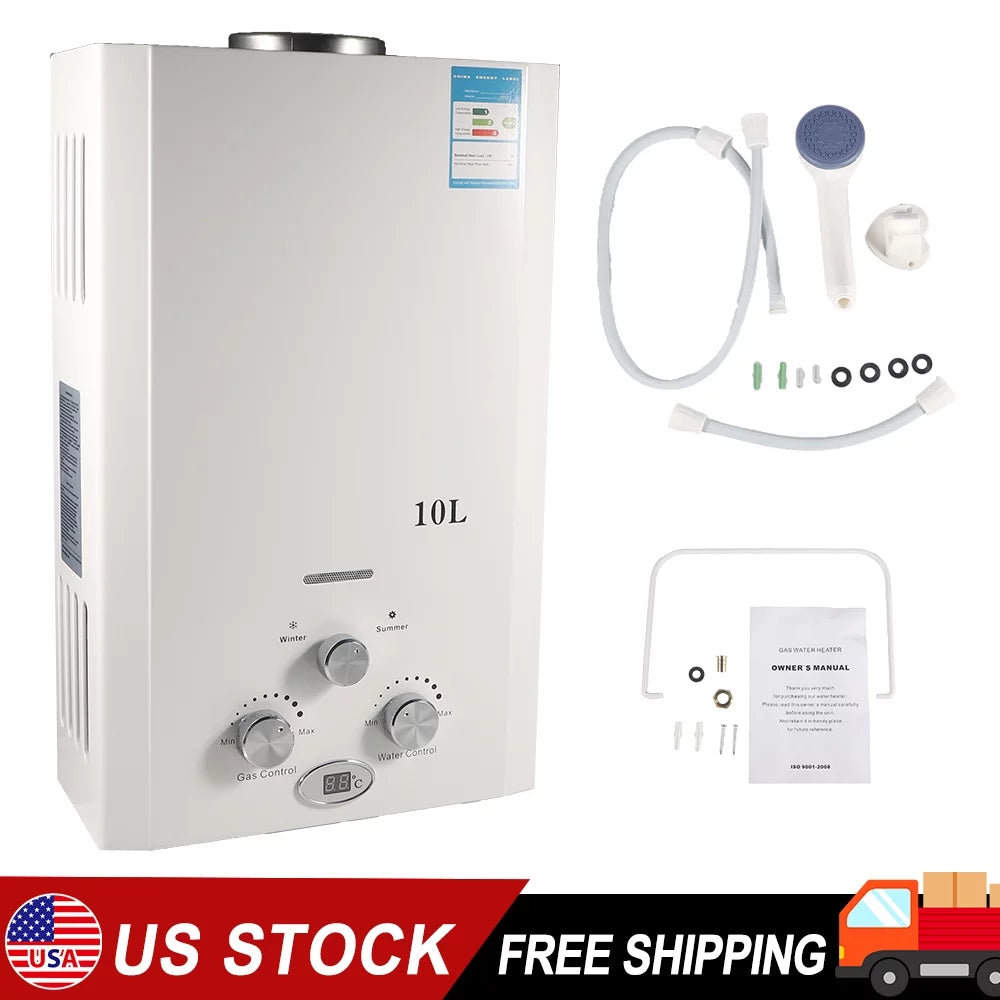 w/Shower 10L G PEH Head Hot Gas Heater · Natural Kitchen Boiler Instant Liquid Tankless