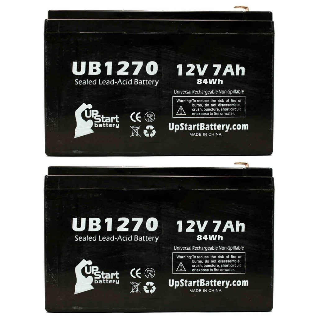 (12V, F2 2x Battery Replacement AGM, SLA) Lead 4 F1 Terminal Universal Includes PCM140VR to - Terminal, Adapters - 7Ah, Acid 7000mAh, Upsonic Sealed - F1 Compatible UB1270 Battery Pack