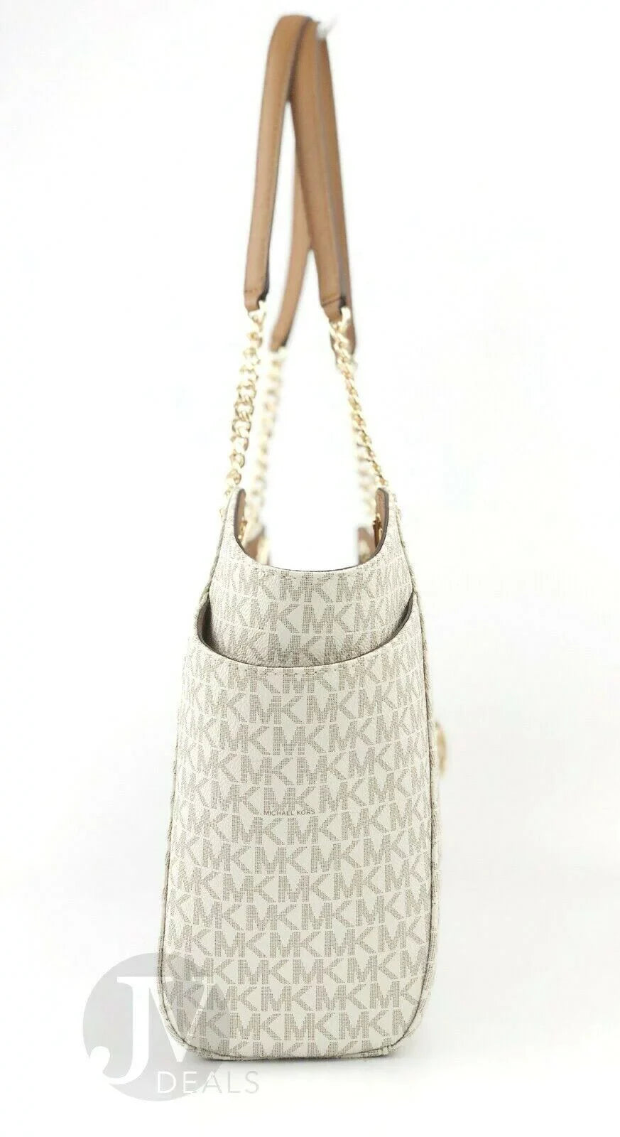 Large Leather Tote Shoulder Kors Set Michael Chain Jet Bag