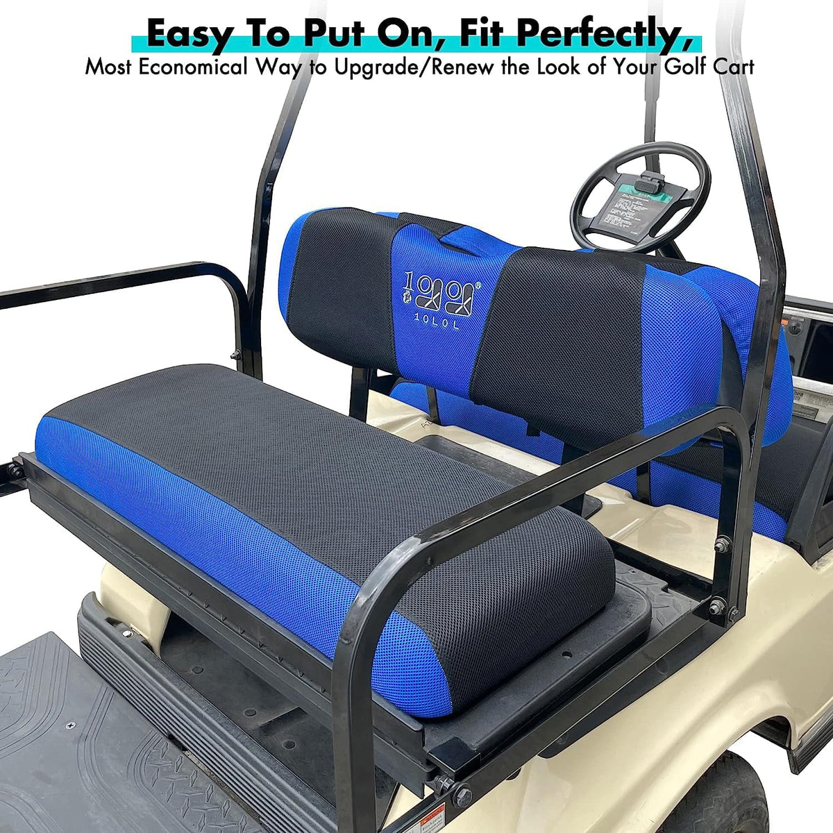 Club 10L0L Blue EZGO & Golf RXV 2000-up Front Cart for Black Rear DS Car Cover Seat Set TXT