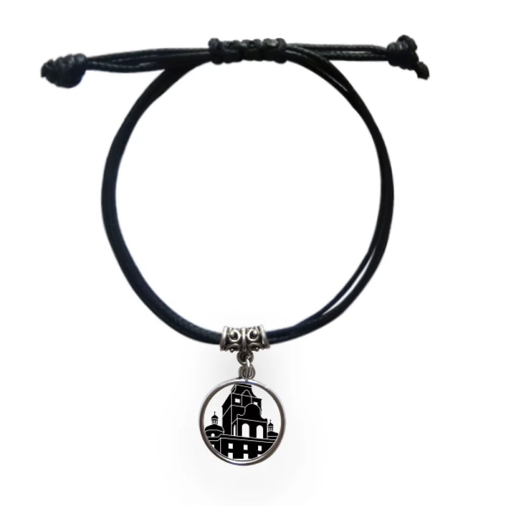 Leather Famous Architecture Black Germany Jewelry Rope Wristband Building Bracelet