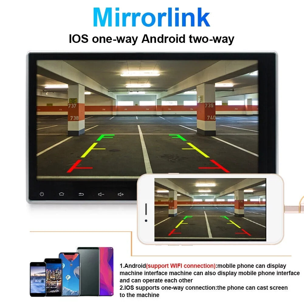 GPS Dual Android Screen Wifi 9.1 Din On-Board Navigation Touch Player Jahy2Tech Inch 10
