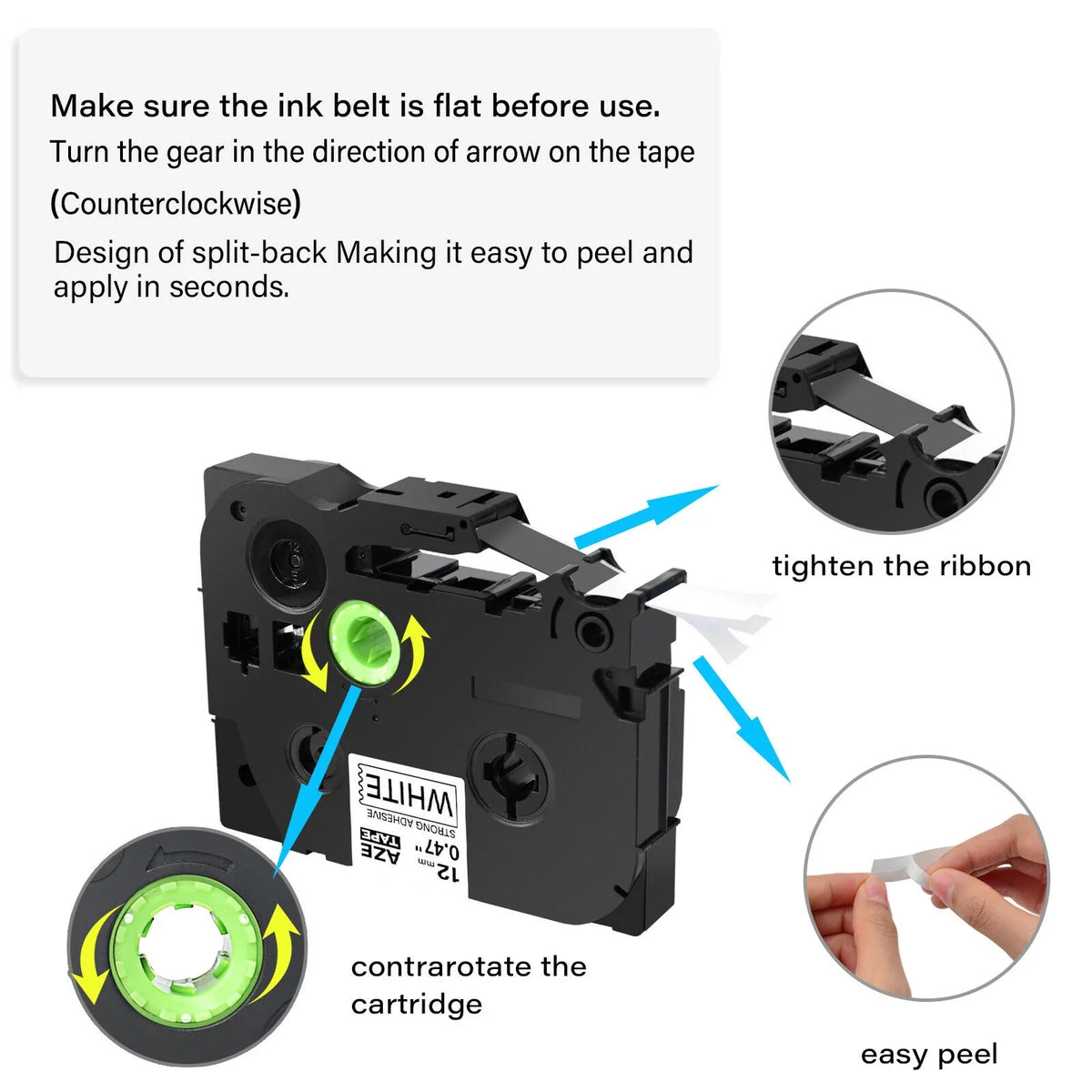 Extra Laminated Brother P-touch TZe-S231 Label TZ White TZ-S231 Tape Black TZe Strength GREENCYCLE Compatible for on 40PK TZe-231 TZ-231 12mm