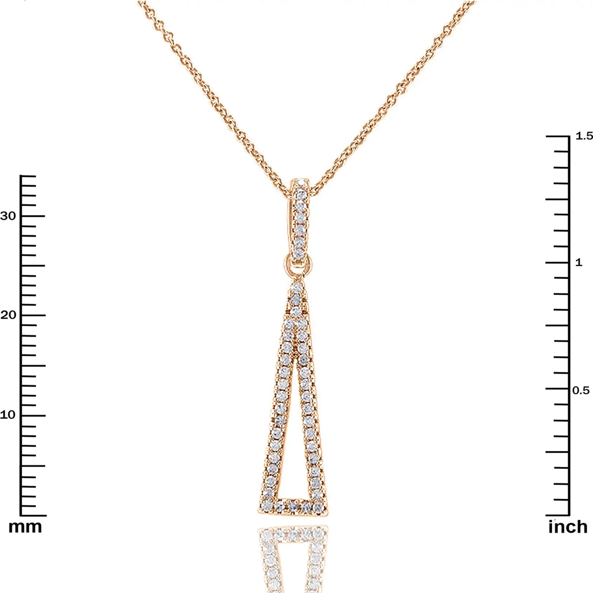 Plated Necklace Pendant Triangle Teens Box Zirconia Cubic Blue Rose Drop Boutique Inc Women, Gold for