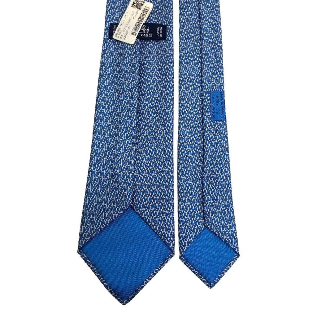 necktie, H-roll New) blue, (Like Pre-Owned HERMES Z0006122 men's