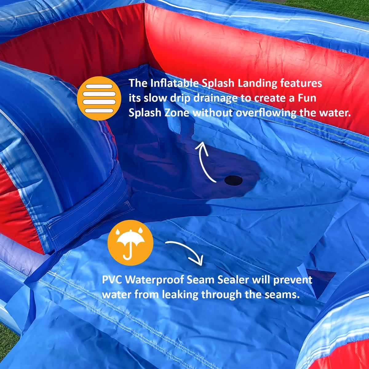 and Grade Kids Adults Slide (with Commercial Blower) for Liquid House JumpOrange Pirate Bounce Ship