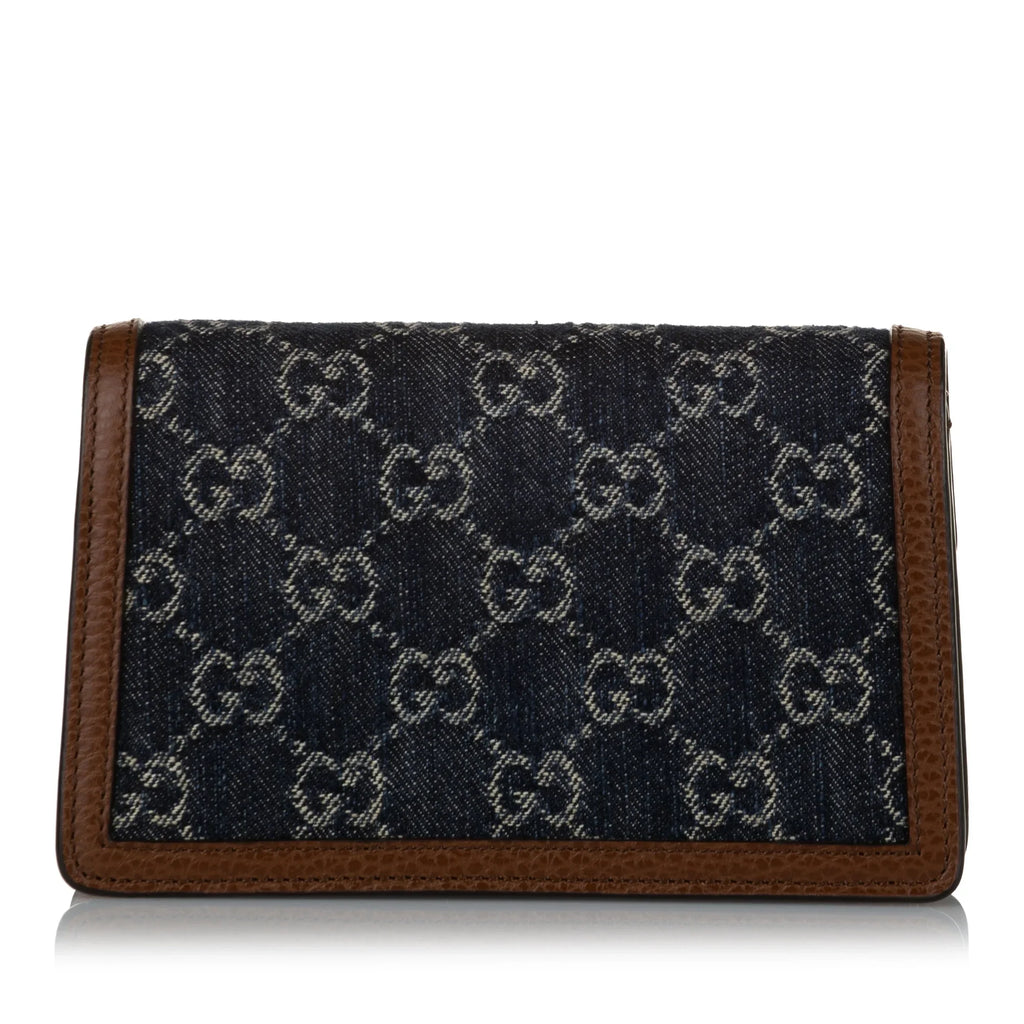 Pre-Owned Bag Mini Women Fabric Crossbody Authenticated GG Dionysus Denim Gucci Blue Super