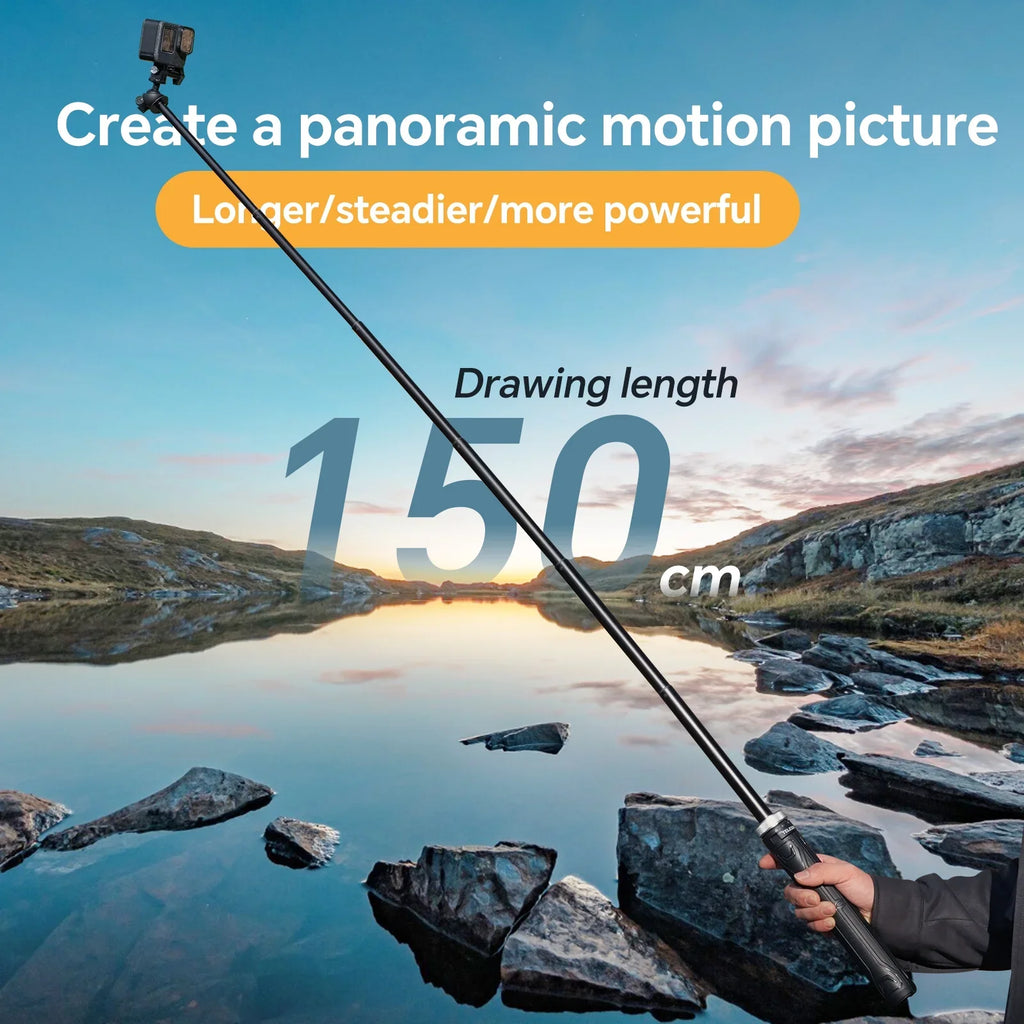 11 Hero 6 Tripod 5 Rotation For Selfie Action 9 10 Osmo Foldable 7 8 1.5M 360° 12 Stick Selfie Stick GoPro Insta360 DJI