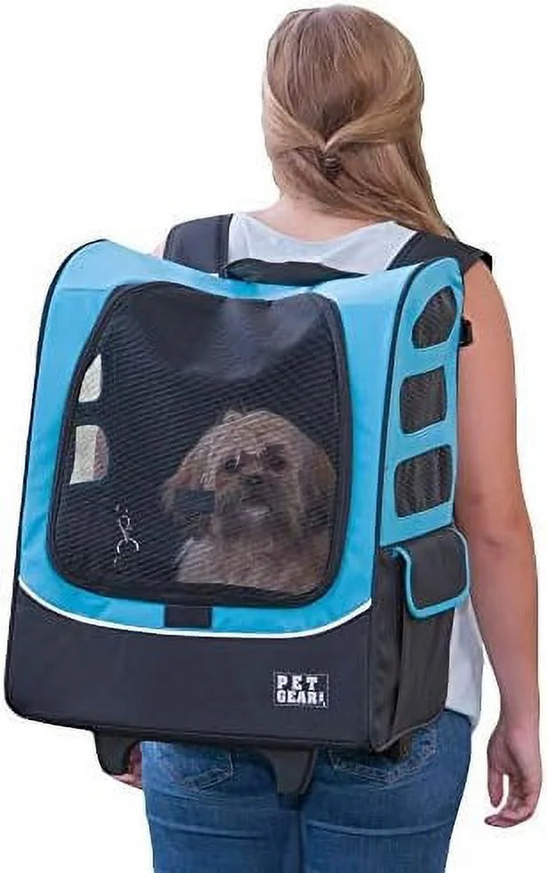 Mesh Tether, For Cats/Dogs, Seat Car Ocean Extra Carrier, Ventilation, Pouch, Traveler Storage Included Telescoping Plus Travel Blue, Large Handle, (PG1280OB)