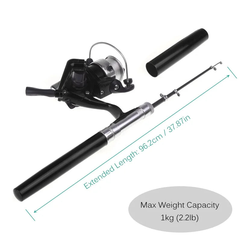 Reel Pole Pocket Mini + Pen Fishing Rod Aluminum
