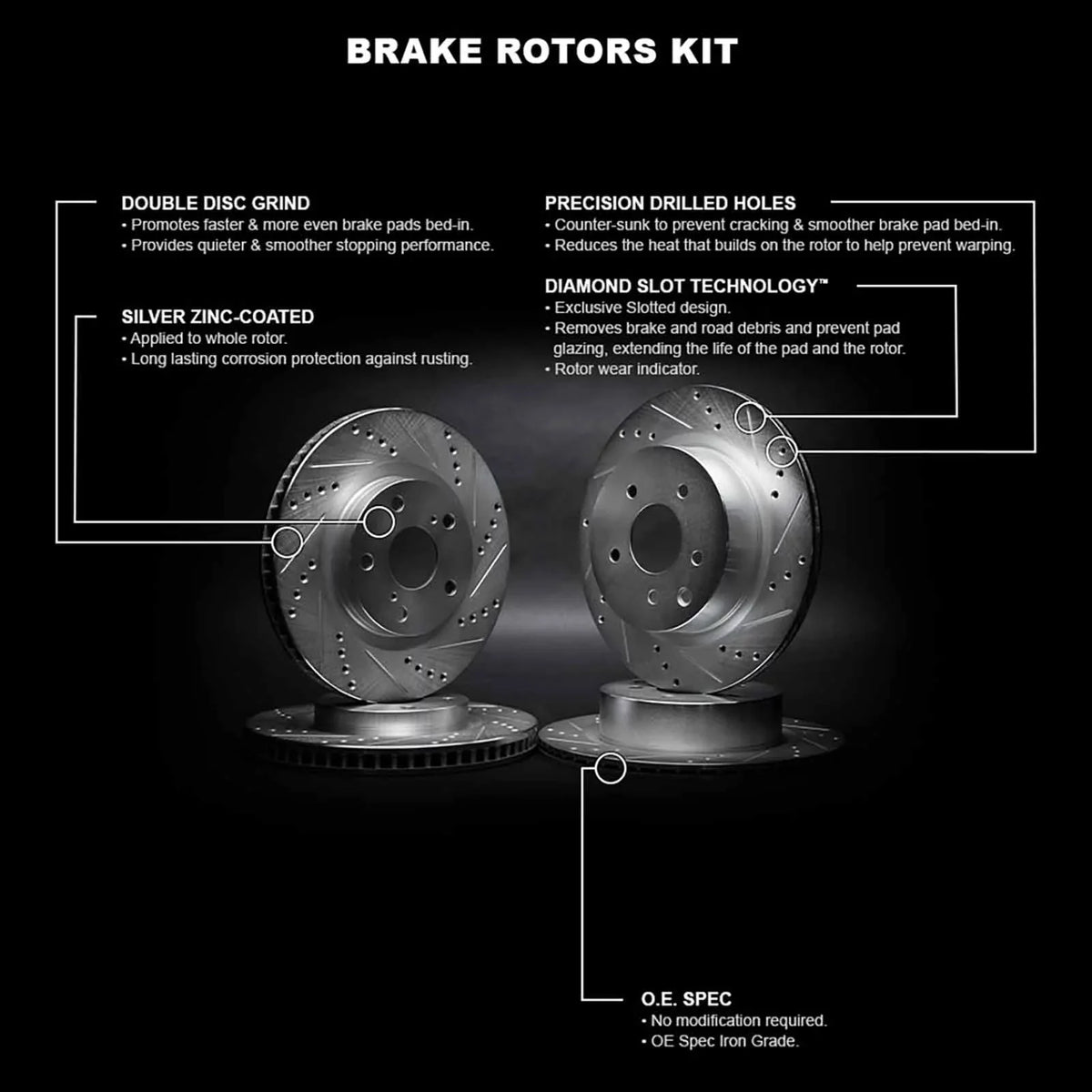 Concepts Brake D/S 39002 Silver 2008-2009 Fits 200, Concepts CALIBER R1 Rotor CHRYSLER R1 DODGE select: Wgpn2 SRT-4 2013-2014