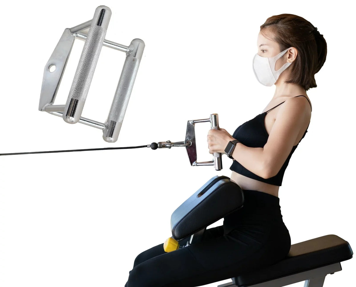 Gym Exercise Equipment Machine | Down Accessories Triceps and Weight Attachment, Press Straight (V-Handle) D Lat Rotating Double Bar Attachment, Pulldown Cable Handle Home