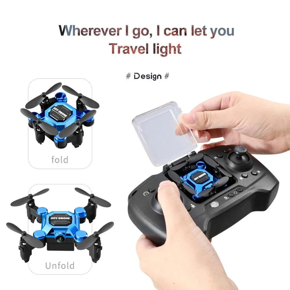 RC RC for 360° Hovering K04 Land One Camera Beginners Auto Kids, Gift Suitable Flip for HD Foldable Key Aircraft Quadcopter Drones Mini Headless Toys Drone