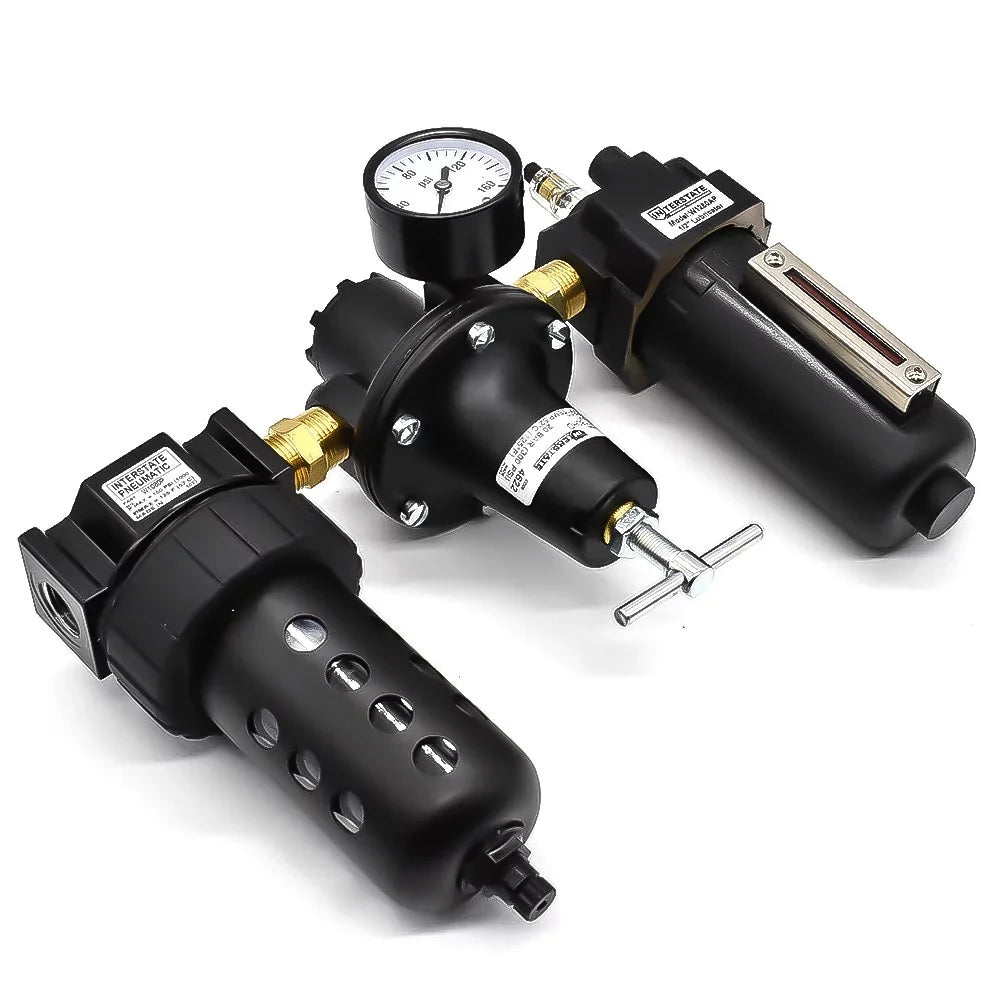 Integral Combo Bowl â€ Made Handle Large Regulator Filter Pneumatics 1/2" USA in - Lubricator WC1081HDGP Poly Interstate "T"