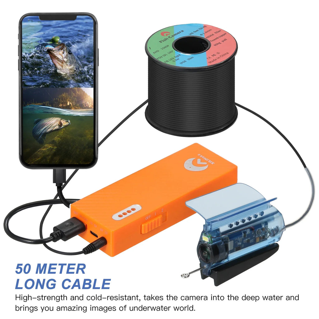 Lake Fishing Gofishup Sea Finder Underwater with Control, Boat Fishing 1080P Video for Live Kayak APP Fish Camera Ice