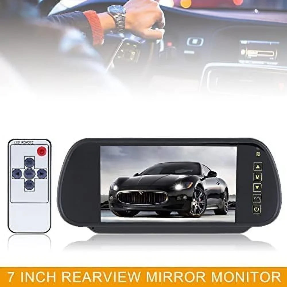 with Display Digital 7 View Inch Rear Monitor Button 2-Channel Input Video Touch 16:9 Car RGB Bileeko VCR