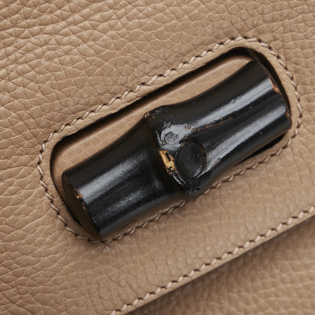 Pre-Owned Brown Leather Satchel Authenticated (Good) Gucci Daily Medium Calf Bamboo Unisex