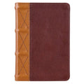 Large Toffee Print Faux KJV Two-Tone & Compact Bible, & Leather Brandy