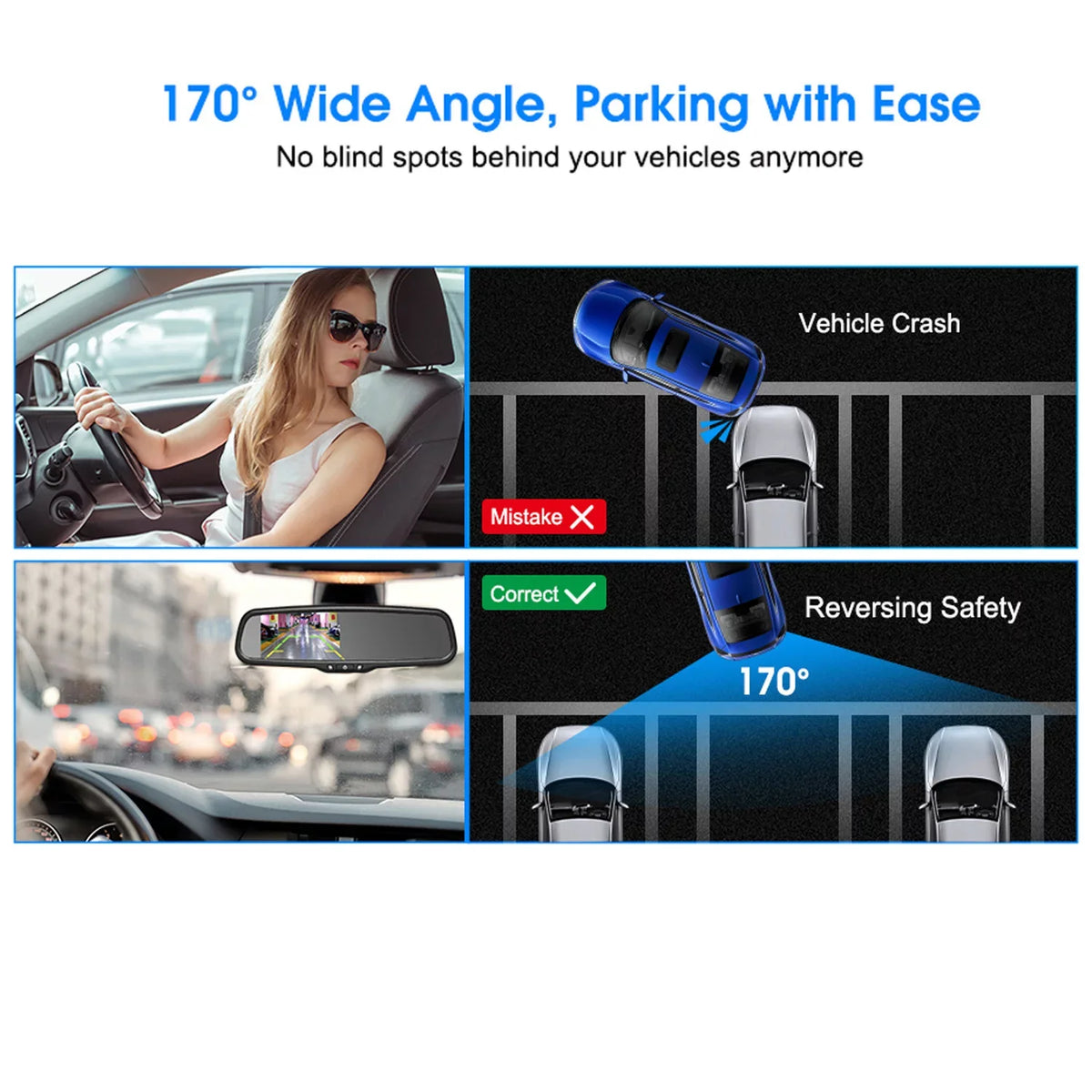 Vehicles View Auto-Vox Wireless Mirror Trucks, Night (T1400U) Super Backup for Camera Oem Reversing Backup Look Camera System Car Vision Rear for Camera