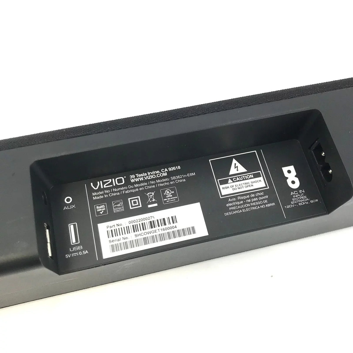 Soundbar Channel 36" 2.1 -Black Replacement Vizio SB3621N-E8M Used