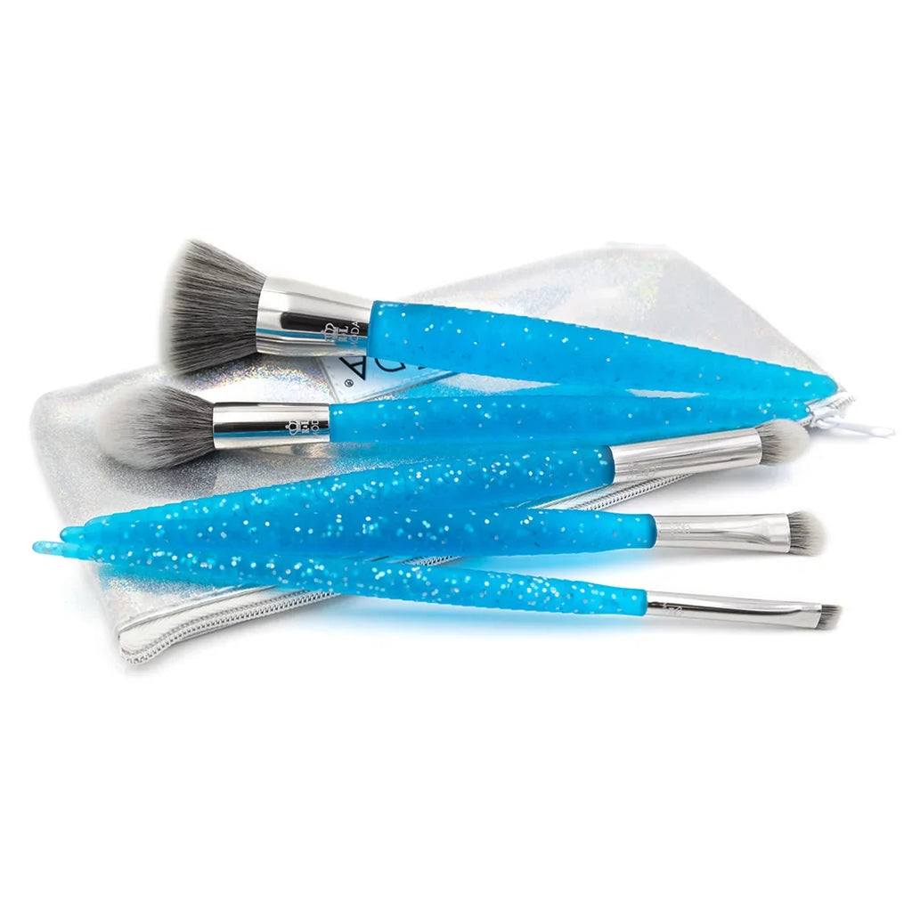 Brush Brushes Blue Makeup 6pc Fire Makeup Accentuate, Crease Small Brush Includes Moda Shader, Set, and Mythical