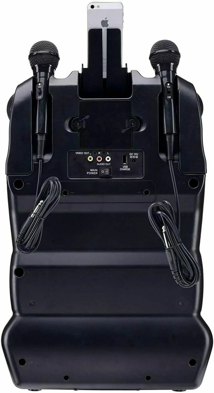 300W Mics Portable Karaoke w/ CDG/MP3G 2 Karaoke Player Rechargeable USA