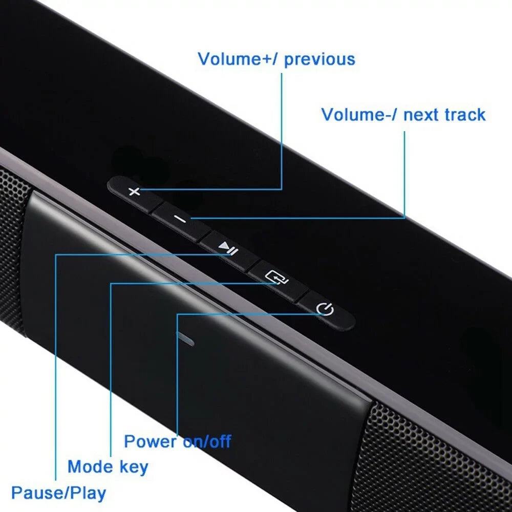 Sound Home Bluetooth TV for Home+Remote Super Stereo Surround Bar Speaker Theater Wireless 3D Sound Bass SHANNA