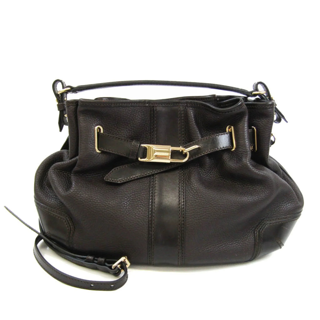 Burberry Bag Pre-Owned 3801199 Brown Women's Handbag,Shoulder Leather (Good) Dark