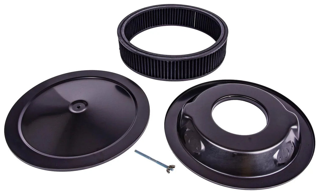 in. H x in. D JEGS 500064 Filter Assembly Powder Coated Air 14 Cleaner Black F 3