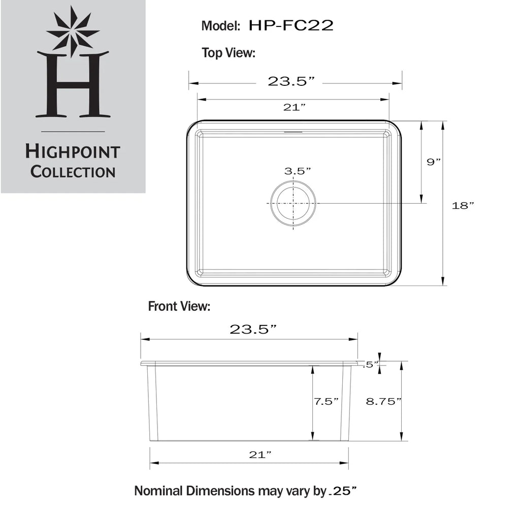 Collection Sink Dualmount Kitchen Highpoint Fireclay