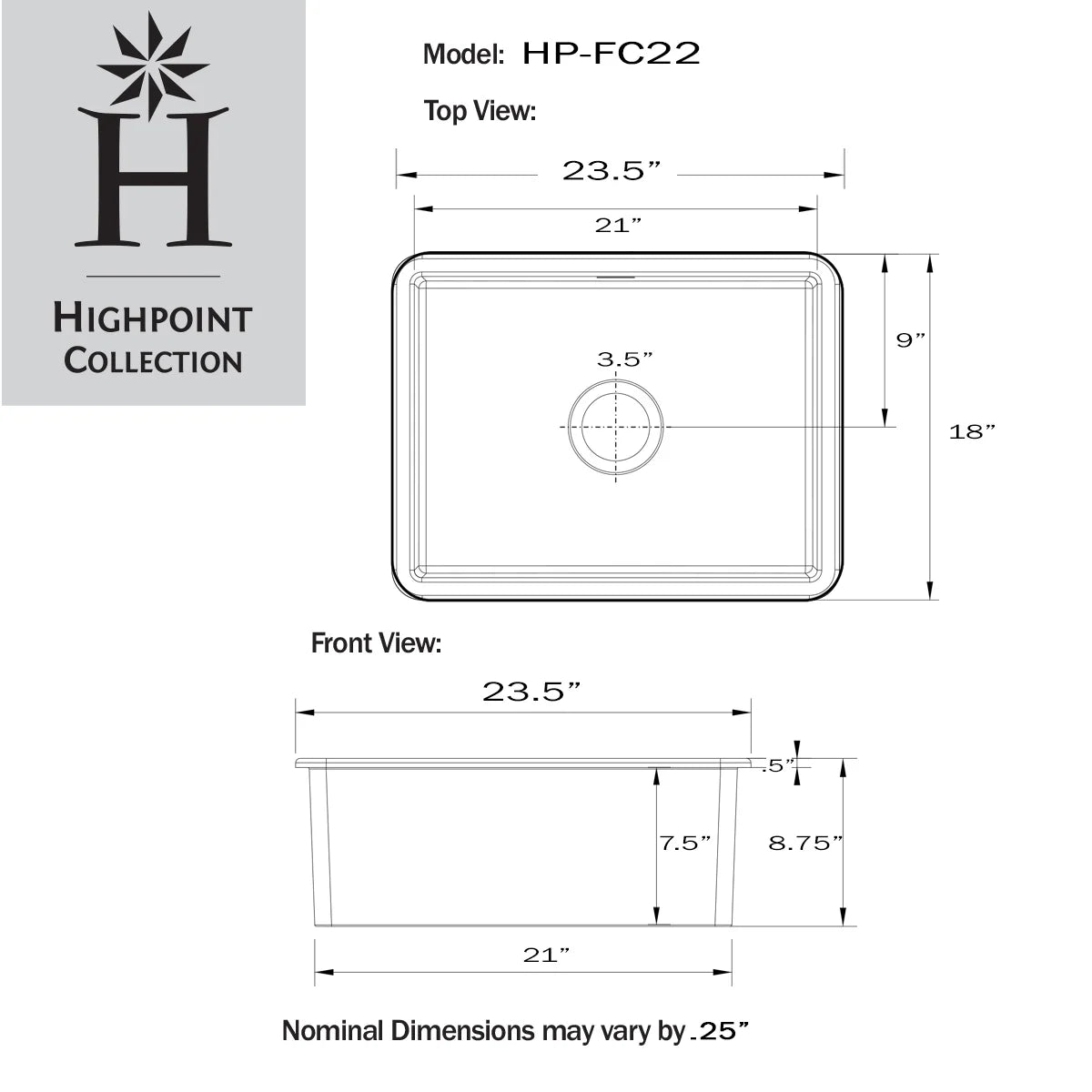 Collection Sink Dualmount Kitchen Highpoint Fireclay